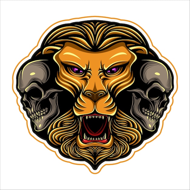 Premium Vector | The head of a lion vector illustration