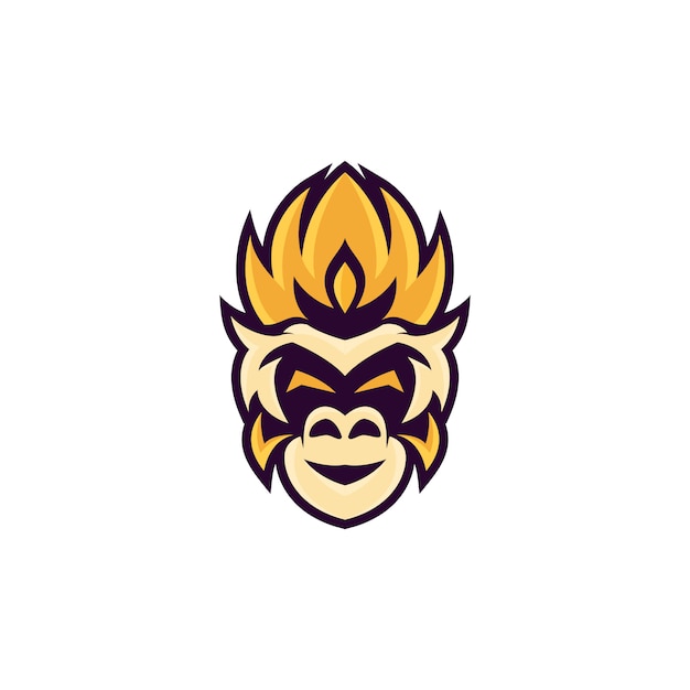 Premium Vector | Head monkey mascot logo
