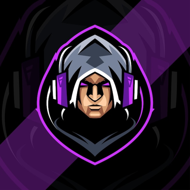 Premium Vector | Head scary gamers mascot logo esport design