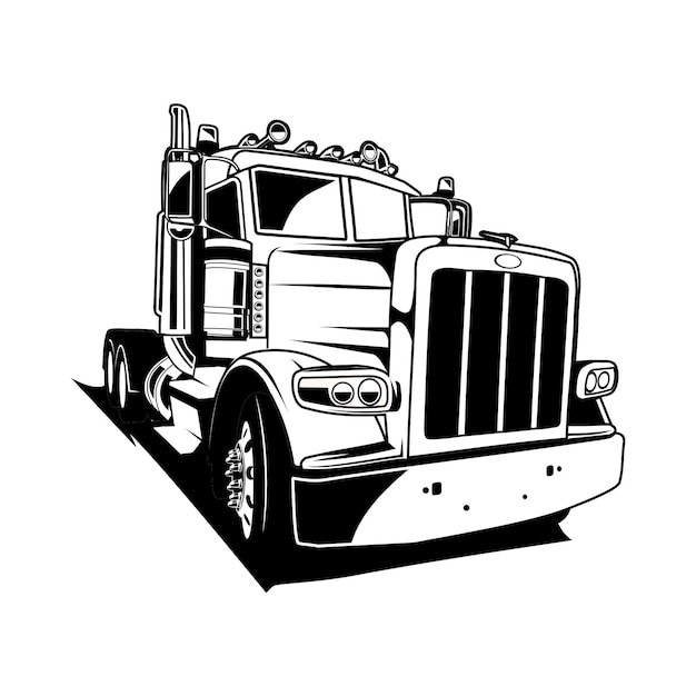 Premium Vector | Head truck sillhouette