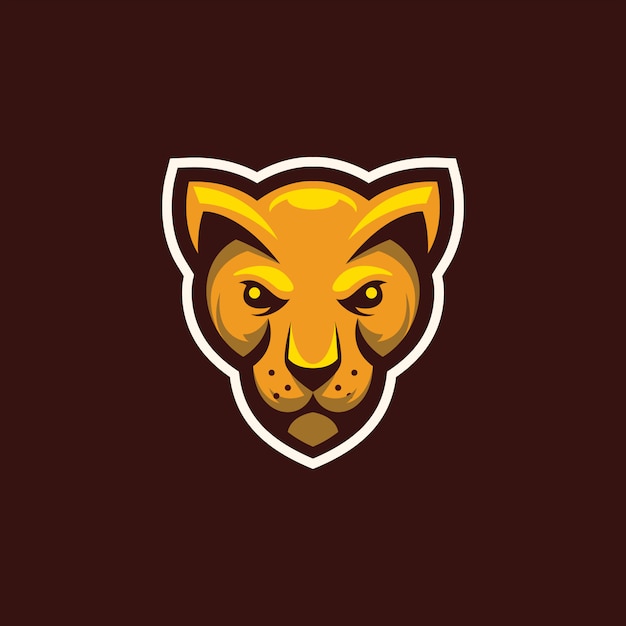 Premium Vector | Head wild cat mascot logo
