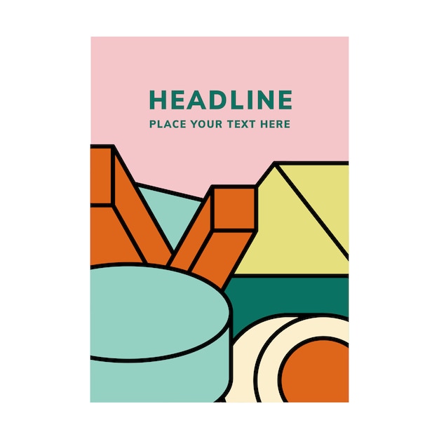 Download Premium Vector | Headline colorful mockup graphic design