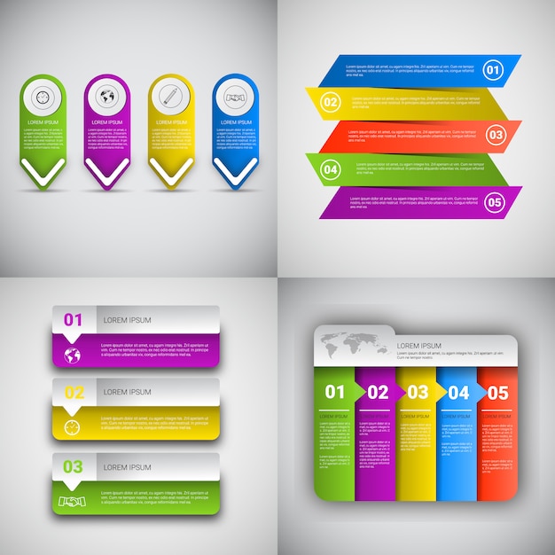 Headline infographic set design business data graphic collection presentation copy space Premium Vector