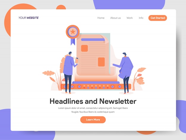 Premium Vector | Headlines and newsletter illustration