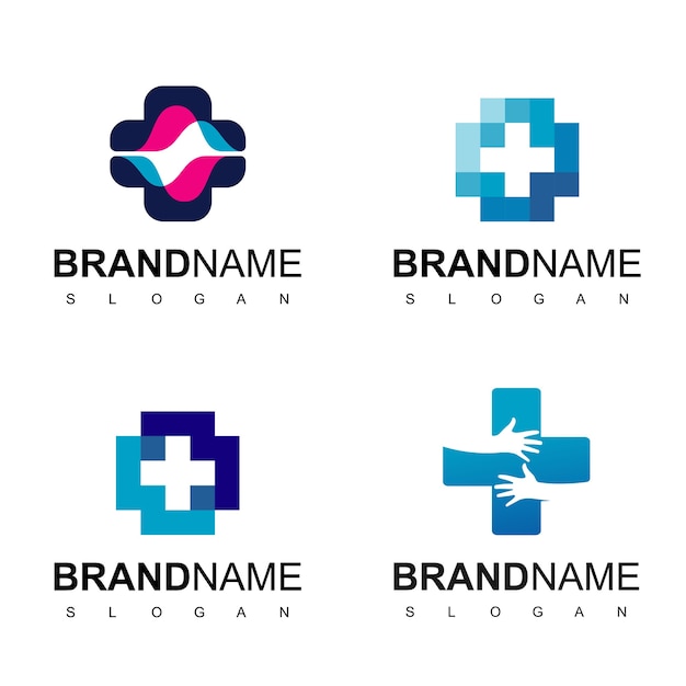 Premium Vector | Health care, hospital logo with cross symbol Health Care, Hospital Logo With Cross Symbol