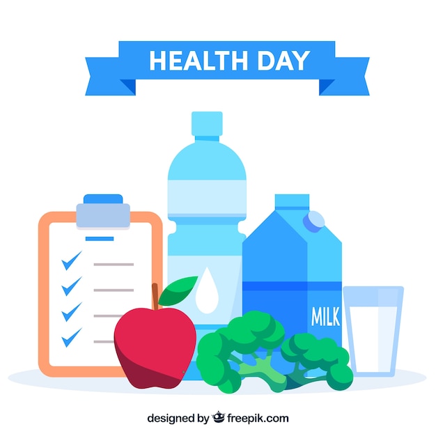 Health day background in flat style