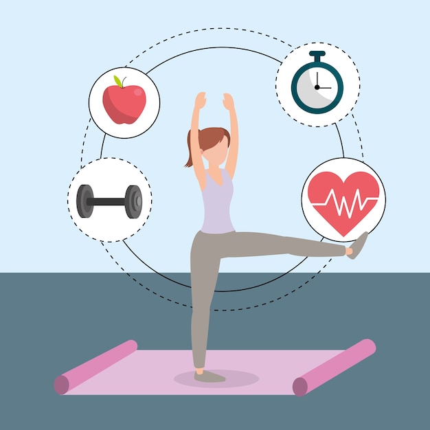 Premium Vector | Health fitness cartoon