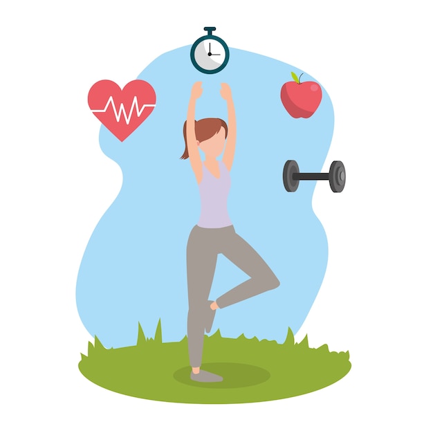 Premium Vector | Health fitness cartoon