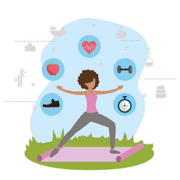 Premium Vector | Health fitness cartoon