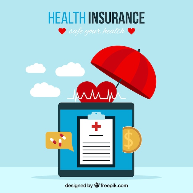 Health insurance background with technological\
design
