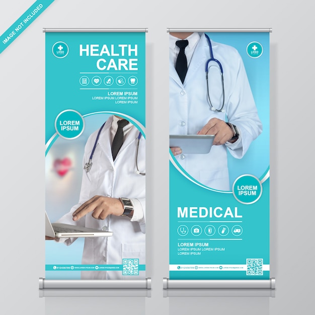 Healthcare And Medical Roll Up And Standee Banner Design Template