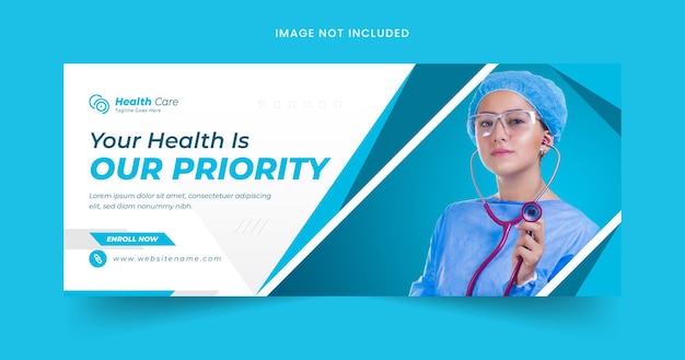 Premium Vector | Healthcare web banner and facebook cover photo design