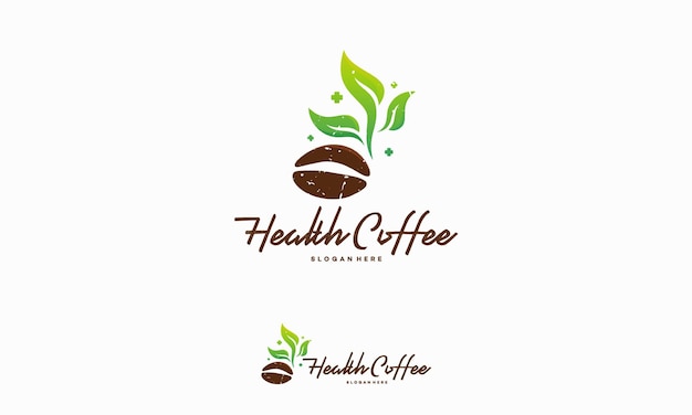 Premium Vector | Healthy coffee logo designs concept, natural coffee ...