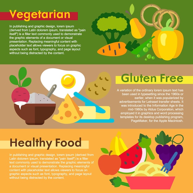 Healthy food banners collection