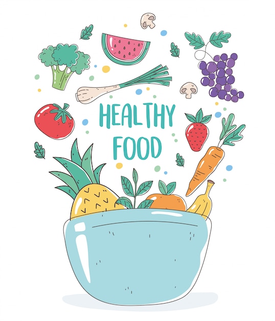 Premium Vector | Healthy food in a bowl