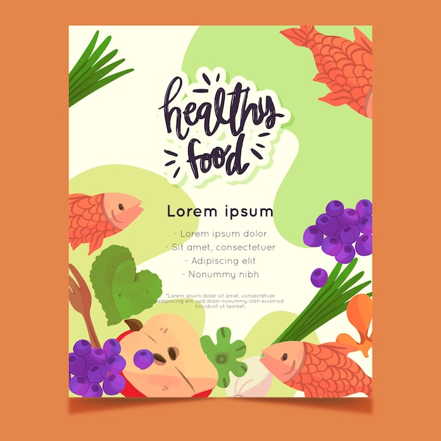 Healthy food flyer design | Free Vector