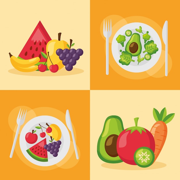 Free Vector | Healthy food fresh