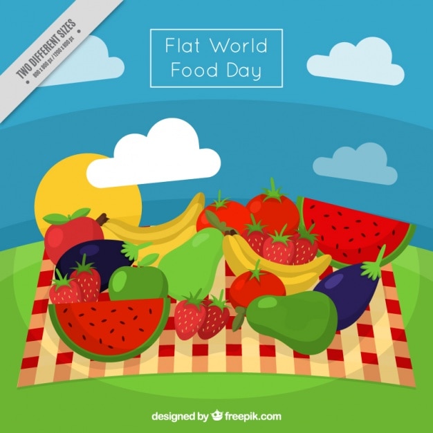 Healthy food in flat style for world food
day