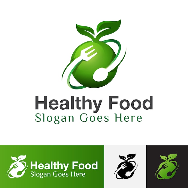 Premium Vector | Healthy food logo, nature food, vegan food symbol ...