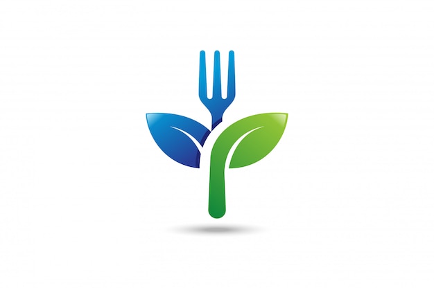 Healthy food logo. Premium Vector