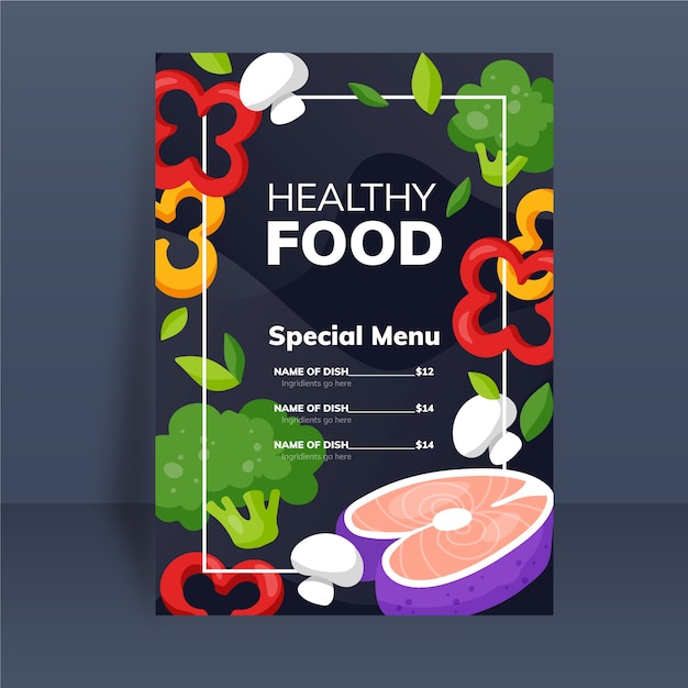 Free Vector Healthy Food Menu Template