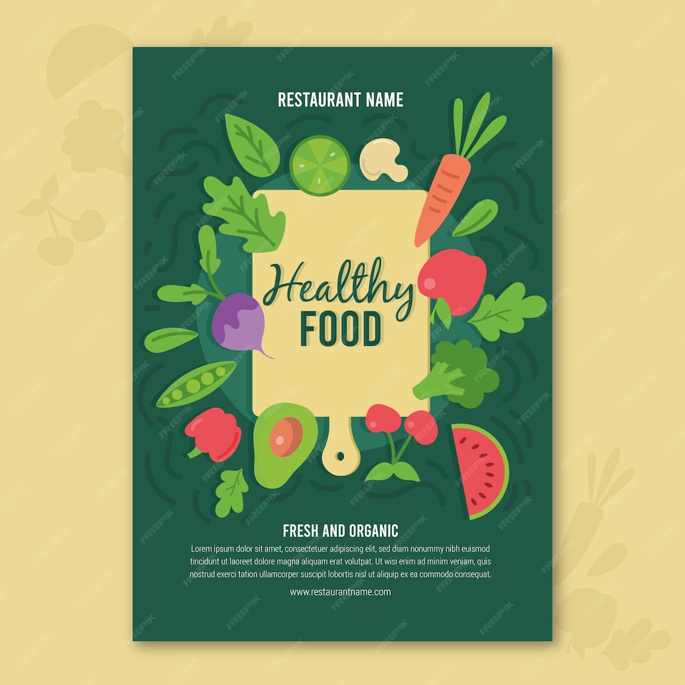 Free Vector | Healthy food poster template