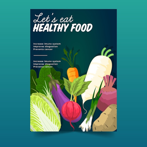 Healthy Food Poster Template Free Vector