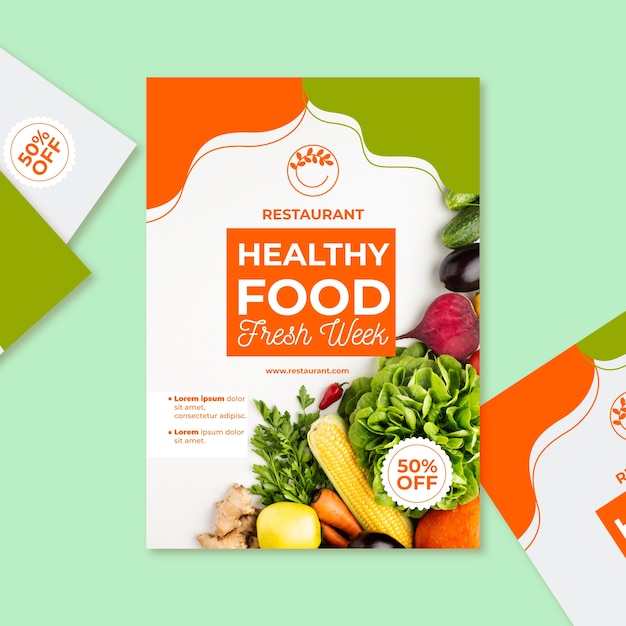 Healthy food restaurant poster template | Free Vector