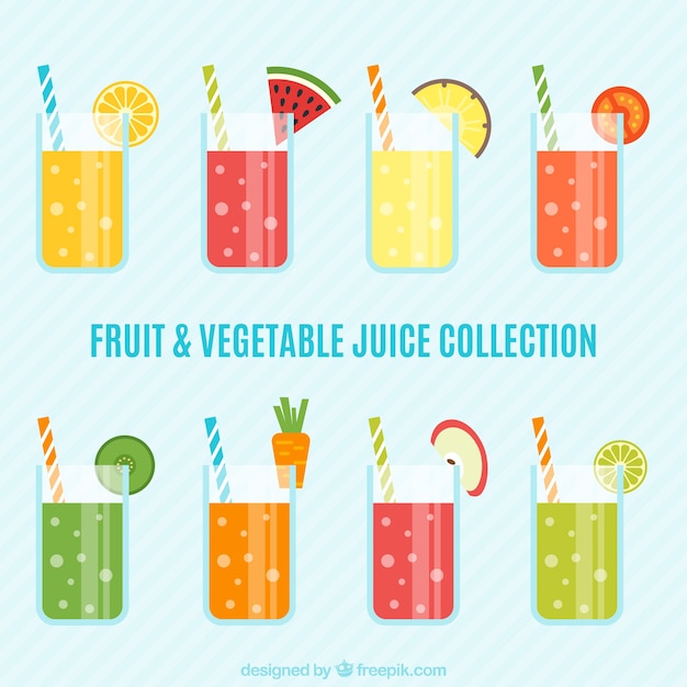 Healthy fruit and vegetable juices