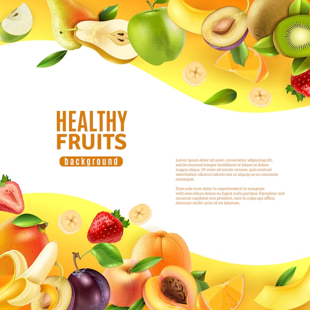 Healthy Fruits Background Banner