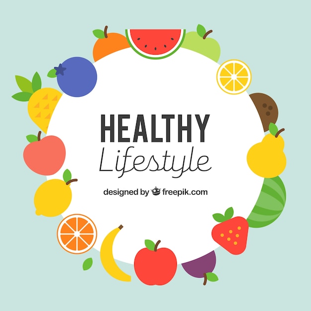 Healthy fruits background