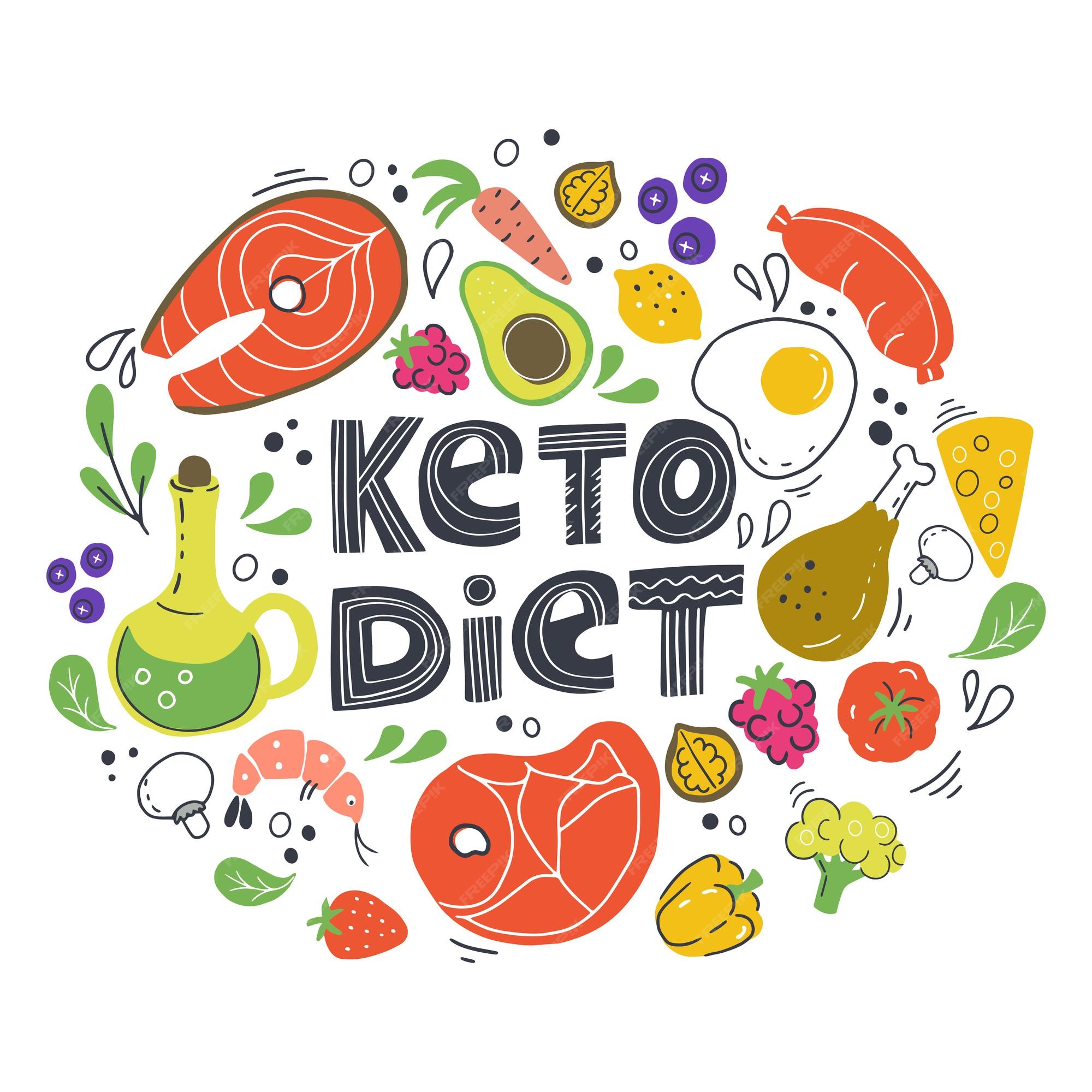 Premium Vector | Healthy keto food with decorative elements - fats ...