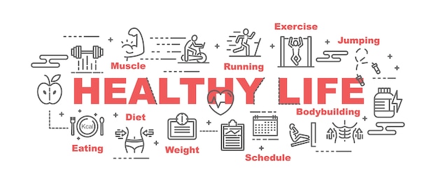 Premium Vector | Healthy life banner