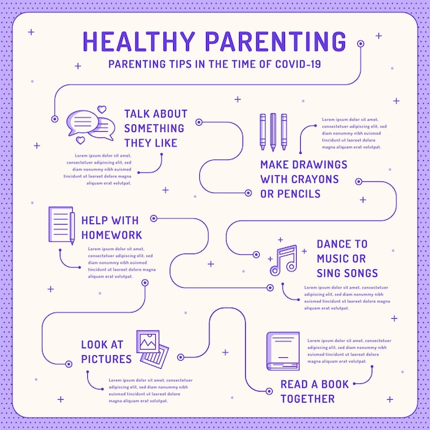 Healthy parenting tips infographic | Free Vector