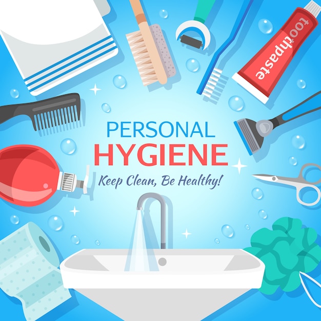 Healthy personal hygiene background Free Vector