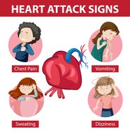 Free Vector Heart Attack Symptoms Or Warning Signs Infographic