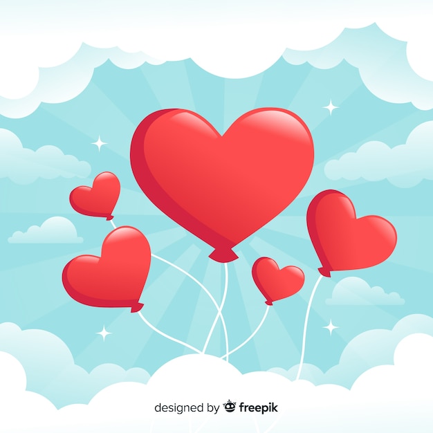 Download Free Vector | Heart balloons background