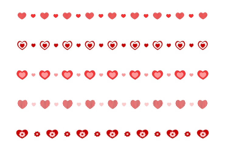 Premium Vector | Heart borders set template for valentine day ...