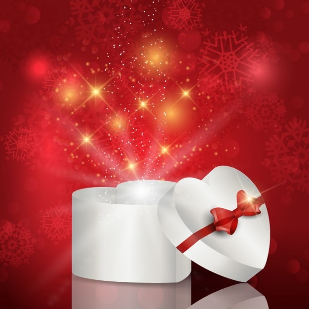 Download Free Vector | Heart box christmas background