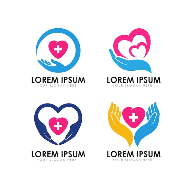 Premium Vector | Heart care logo template.