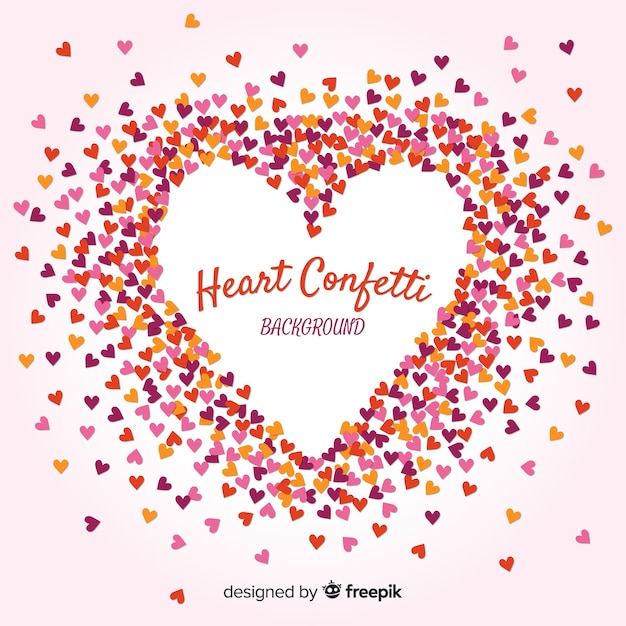 Confetti Hearts Forming a Heart Free Vector 