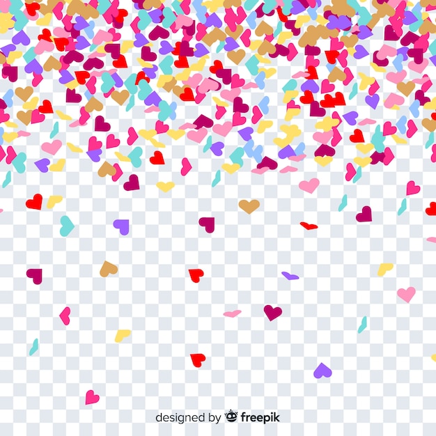 Free Vector Heart Confetti Background