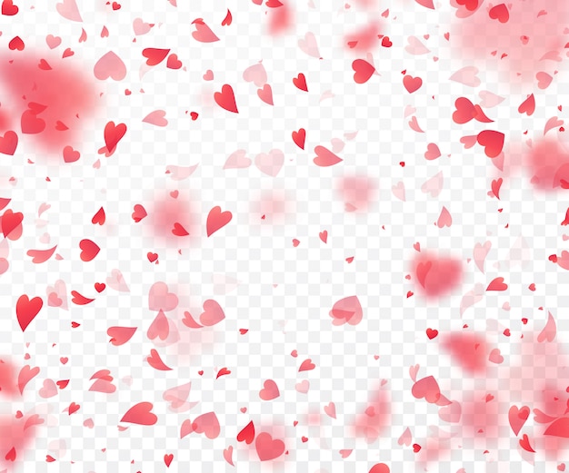 falling hearts background vector