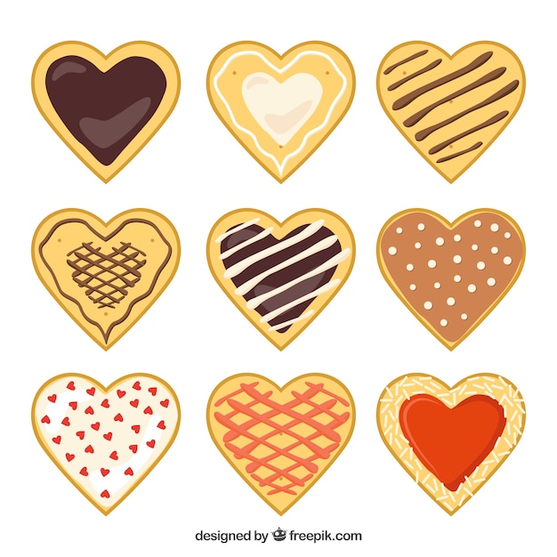 Heart cookies Vector Premium Download