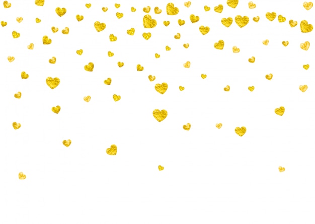 Premium Vector Heart Frame Background With Gold Glitter Hearts