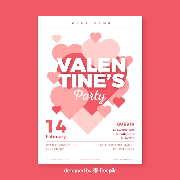 Download Heart group valentine party poster | Free Vector