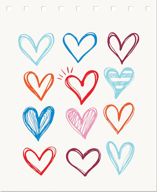 Download Heart icon collection, love symbols template | Premium Vector