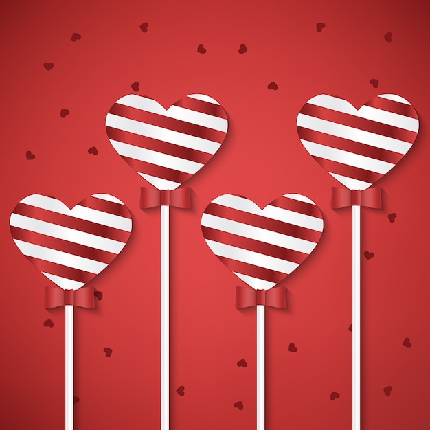 Download Heart lollipop candy wallpaper for valentine day Vector ...