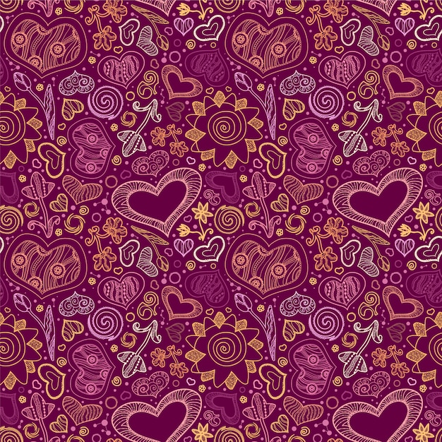 Download Free Vector | Heart pattern background