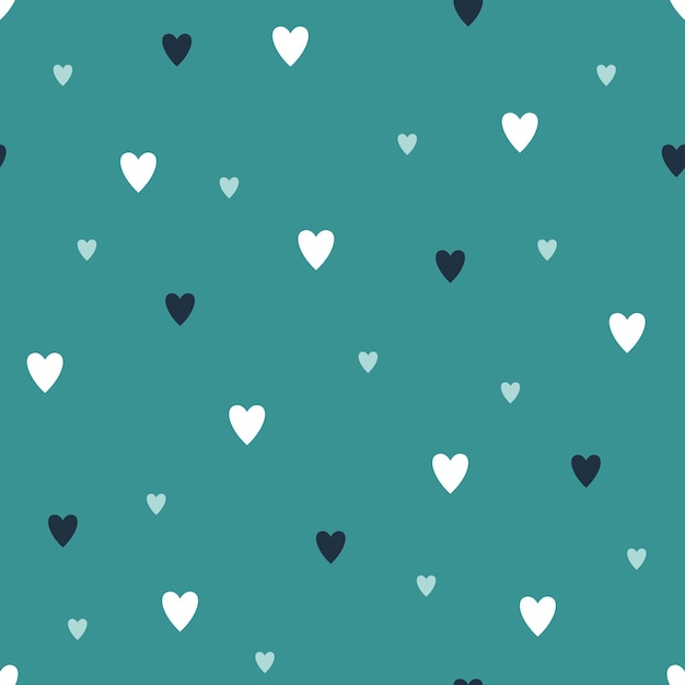 Premium Vector | Heart seamless pattern on a green background. polka ...